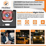 HD 1080P Car Dual Lens Dash Cam For Front, Rear, & Inside