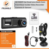 HD 1080P Car Dual Lens Dash Cam For Front, Rear, & Inside