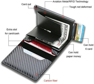 RFID Blocking Leather Carbon Fiber Wallet