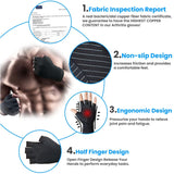 1 PAIR Copper Arthritis Black Compression Gloves
